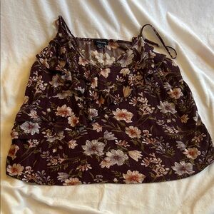American Eagle Outfitters Floral Camisole in Dark Brown and Cream
